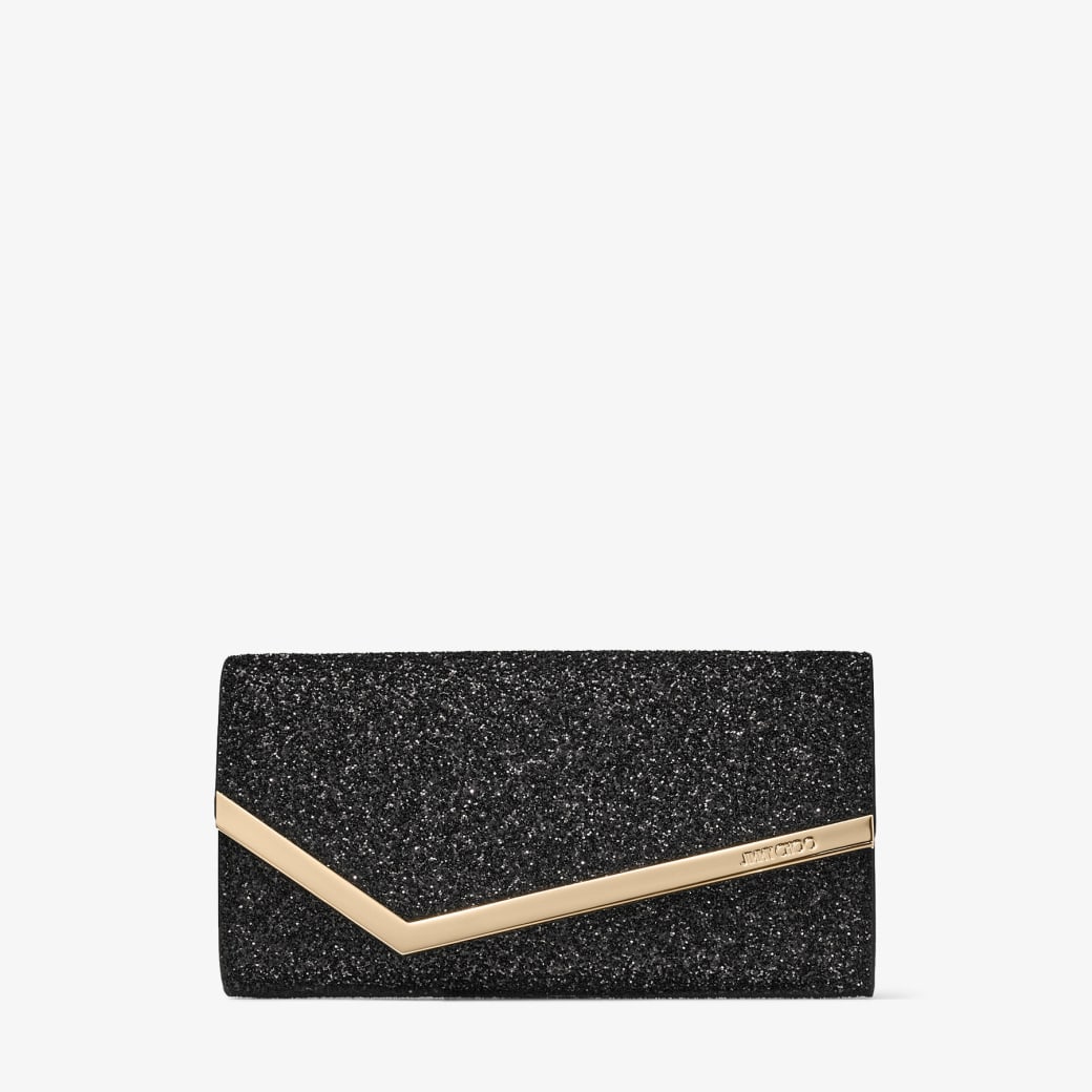 Emmie Sand Glitter Fabric Clutch Bag JIMMY CHOO