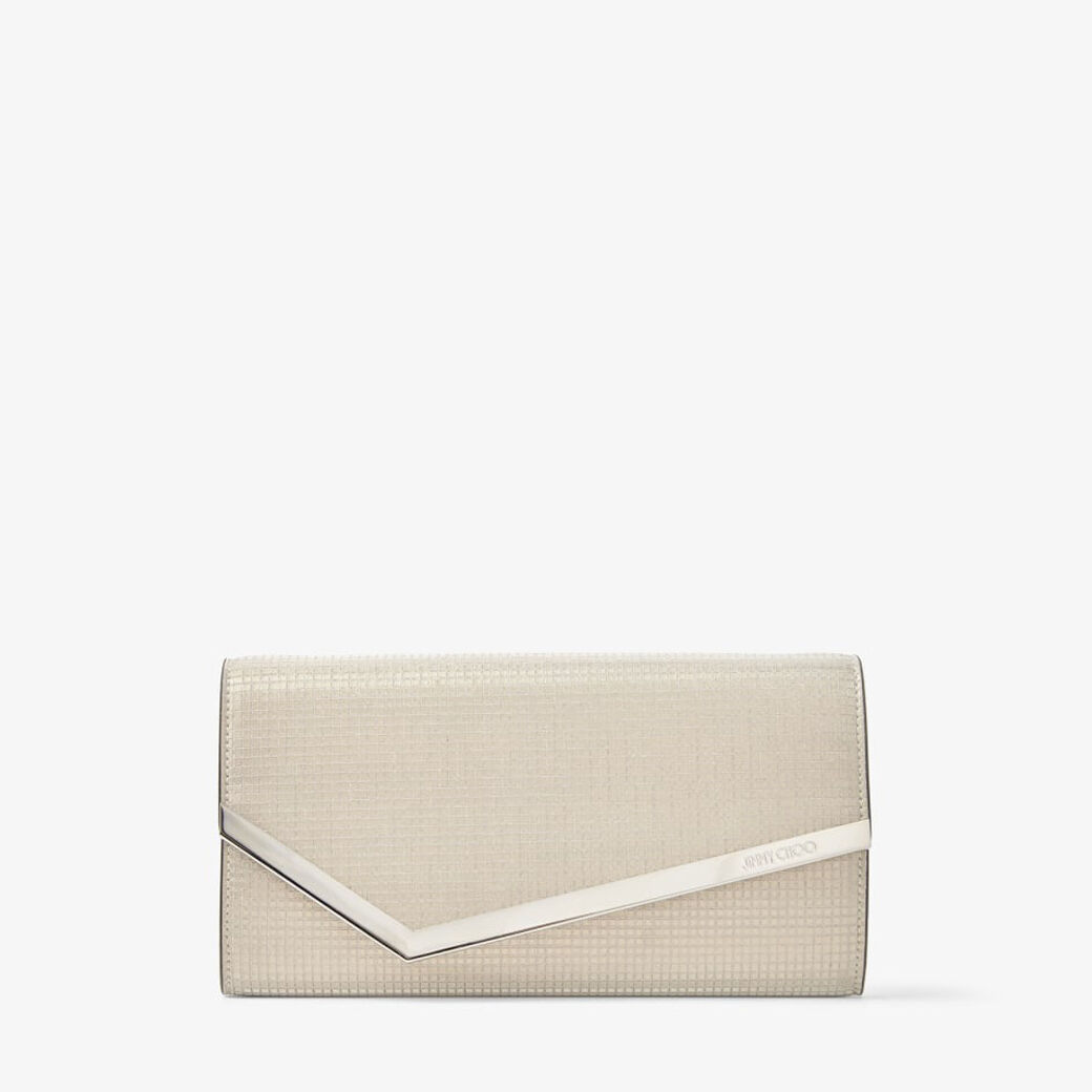 EMMIE Champagne Glitter Fabric Clutch Bag Summer Collection