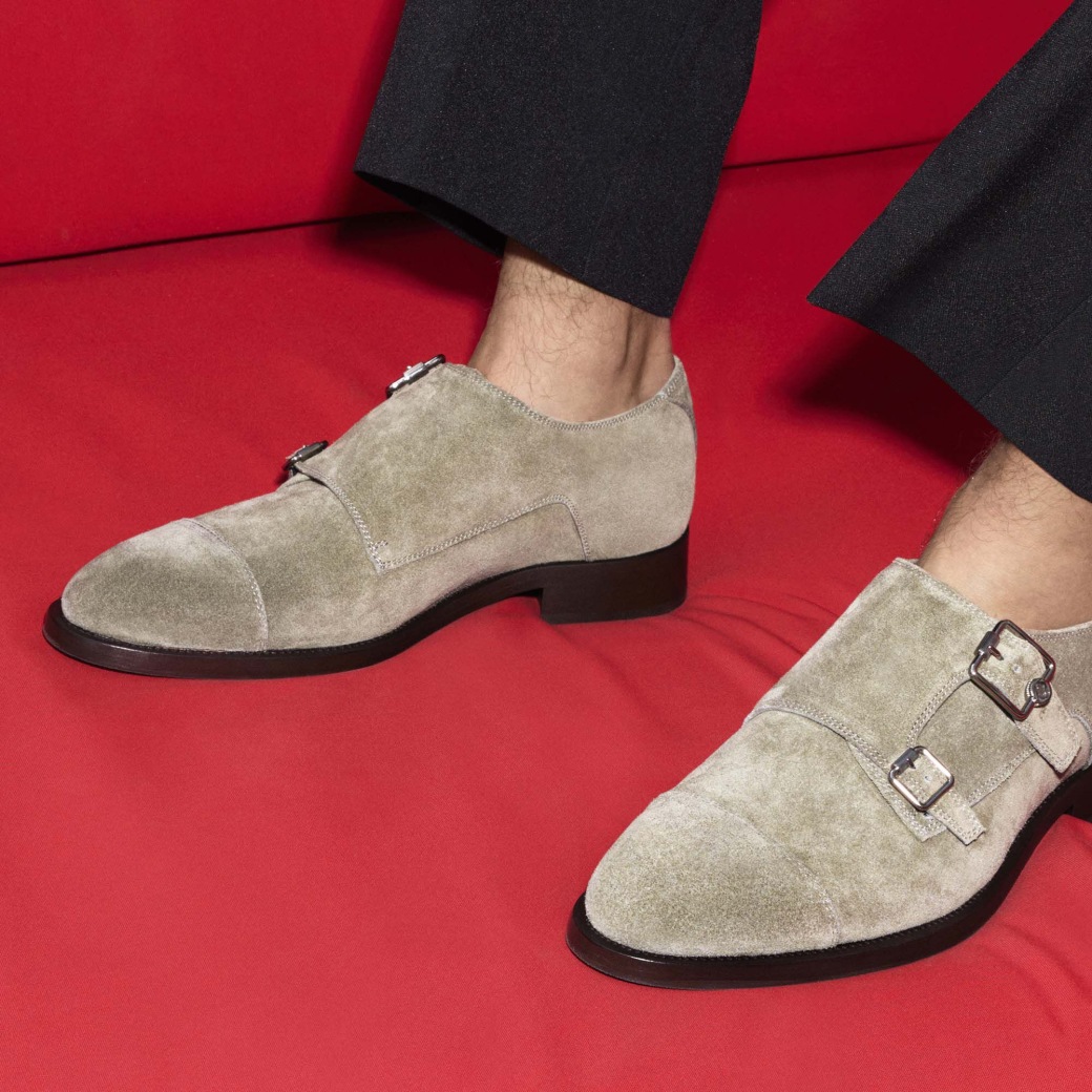 Mens suede monk best sale shoes