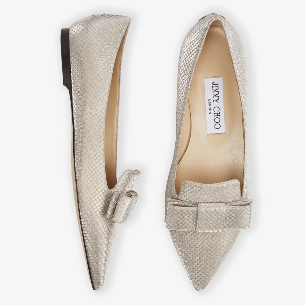 GALA Champagne Diamond Glitter Fabric Flats Summer Collection