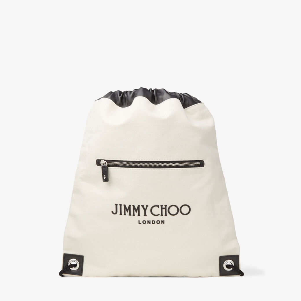 JOSHU Natural Canvas Backpack with Logo Summer Collection JIMMY CHOO NZ