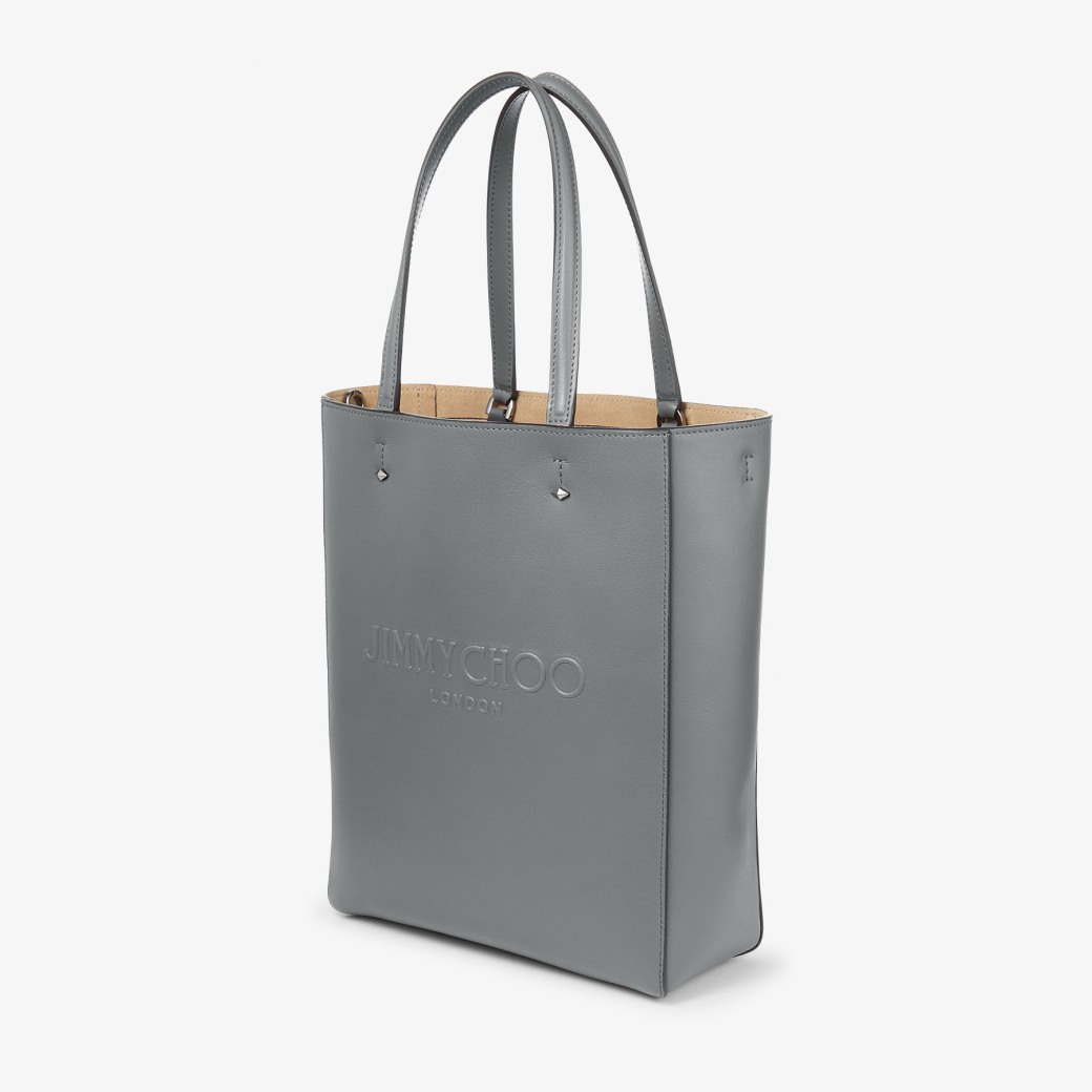 Lenny Storm Gunmetal Embossed Leather Tote Bag JIMMY CHOO