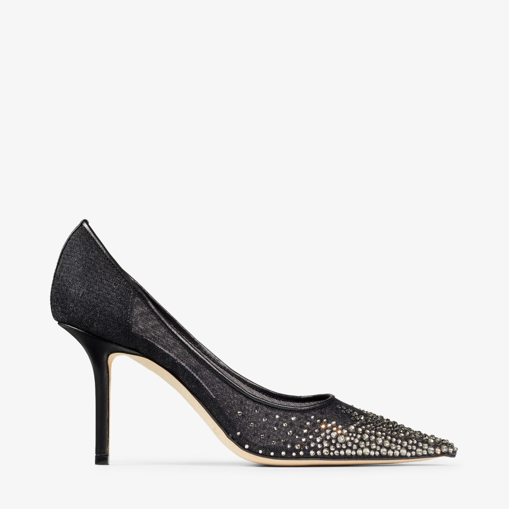 Vega 70 Crystal Mesh Platino Leather Mule | Malone Souliers