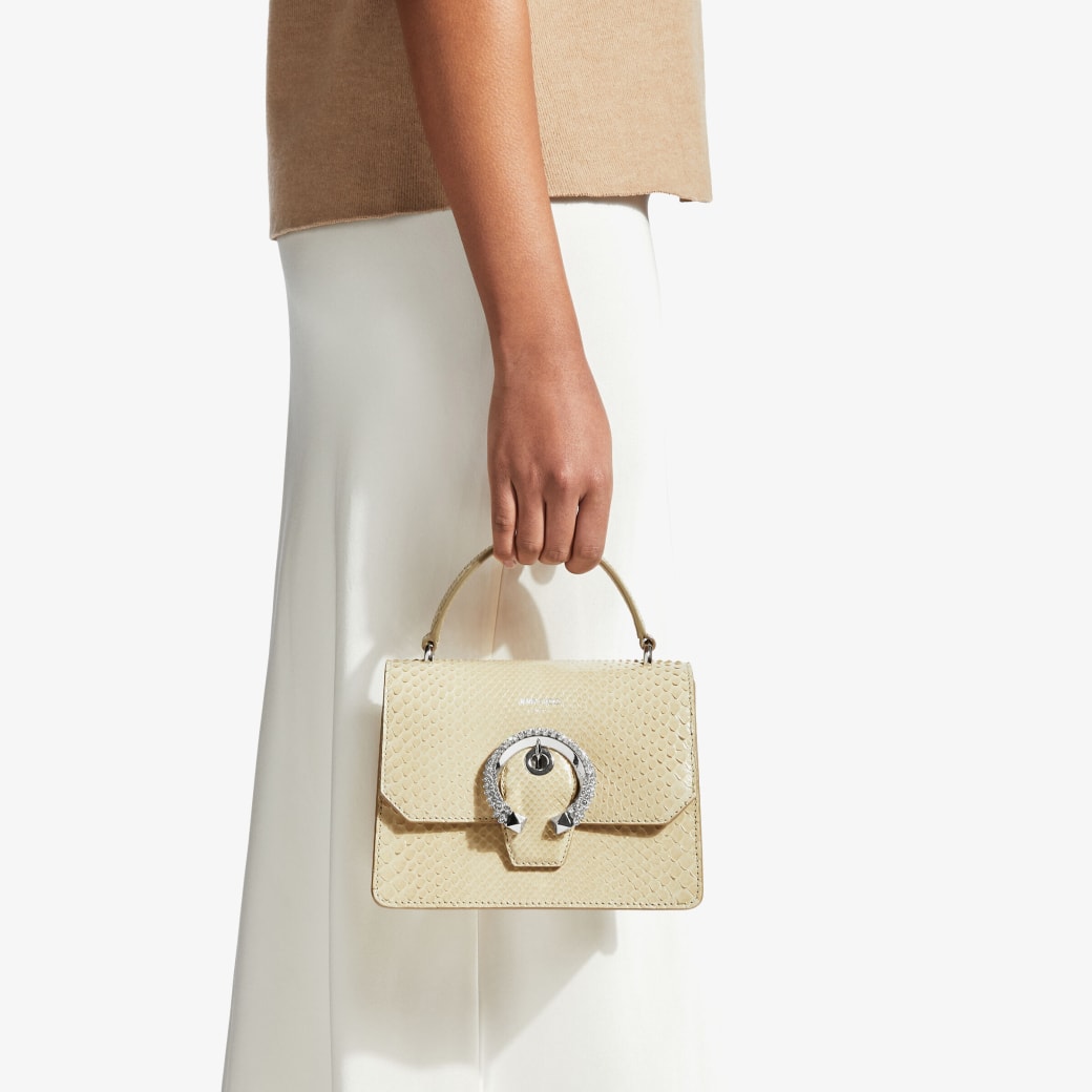 Sand Dune Python Satchel with Crystal Buckle MADELINE SATCHEL S