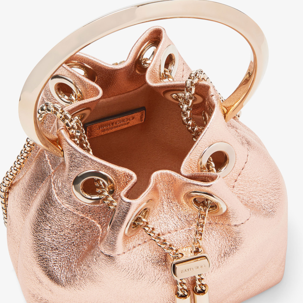 Micro Bon Bon Ballet Pink Metallic Nappa Leather Mini Bag New