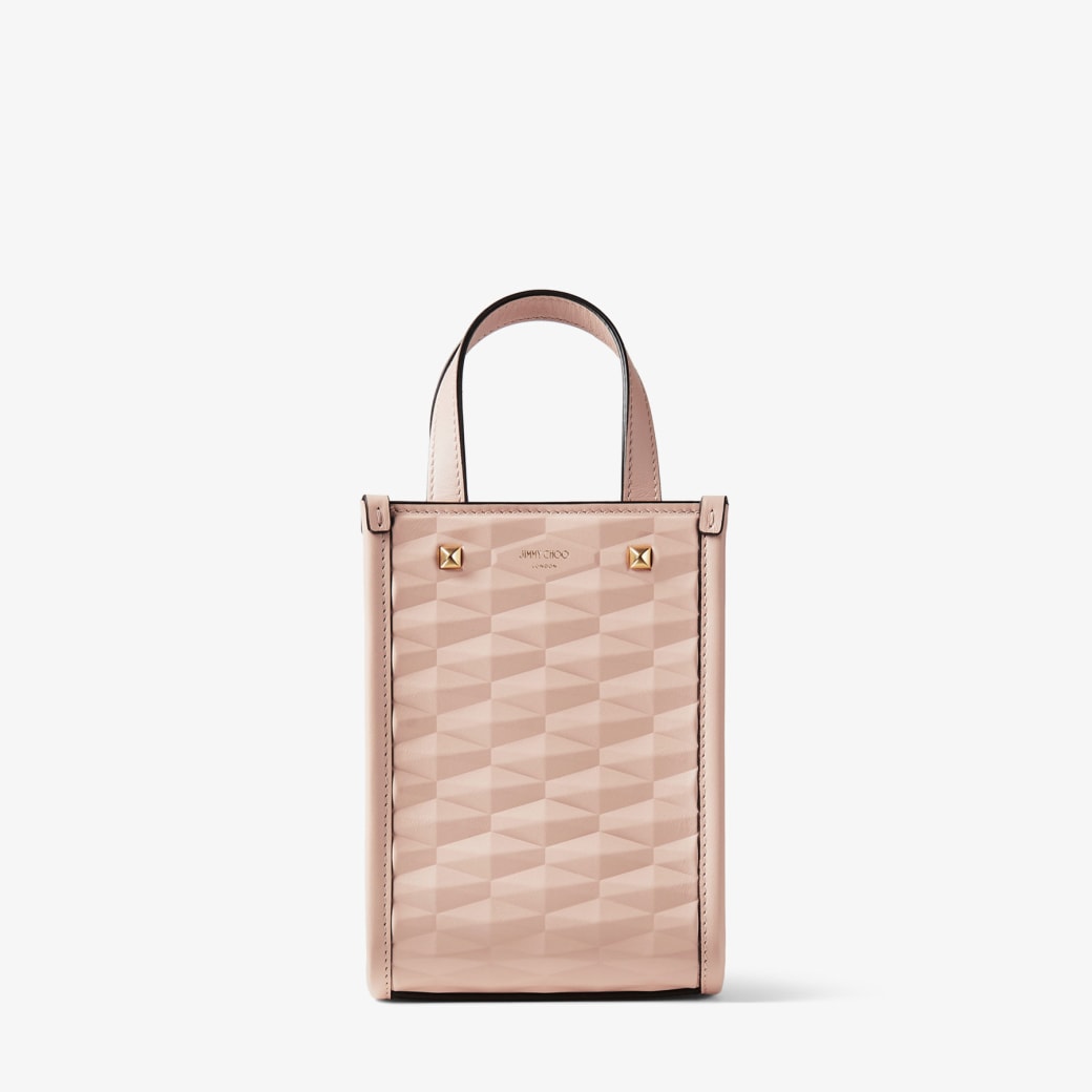 Mini N/S Tote | Macaron Diamond Embossed 3D Leather Mini Tote Bag | JIMMY  CHOO