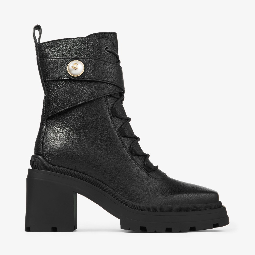 Noemi 80 Black Leather Ankle Boots JIMMY CHOO