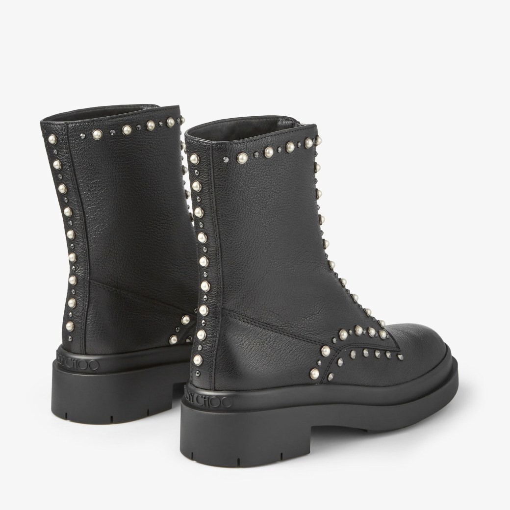 Flat top studded booties