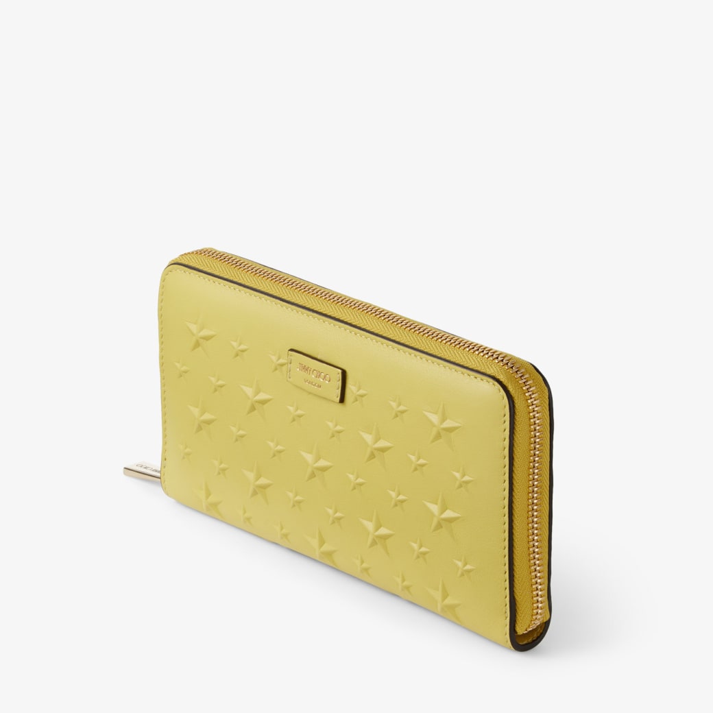 Pippa Yellow Embossed Leather SLG JIMMY CHOO