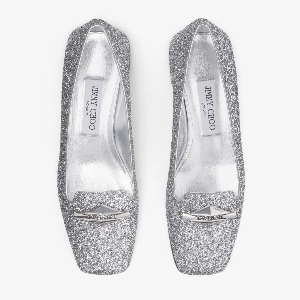Jimmy choo silver flats top