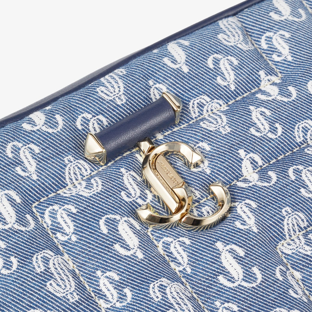 AVENUE CAMERA M Denim Quilted JC Monogram Camera Bag Spring