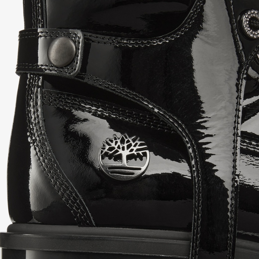 versieren mate Obsessie Black Timberland Patent Knee-High Boots |JIMMY CHOO X TIMBERLAND PATENT  LEATHER HARNESS BOOT| Jimmy Choo x Timberland Collection | JIMMY CHOO