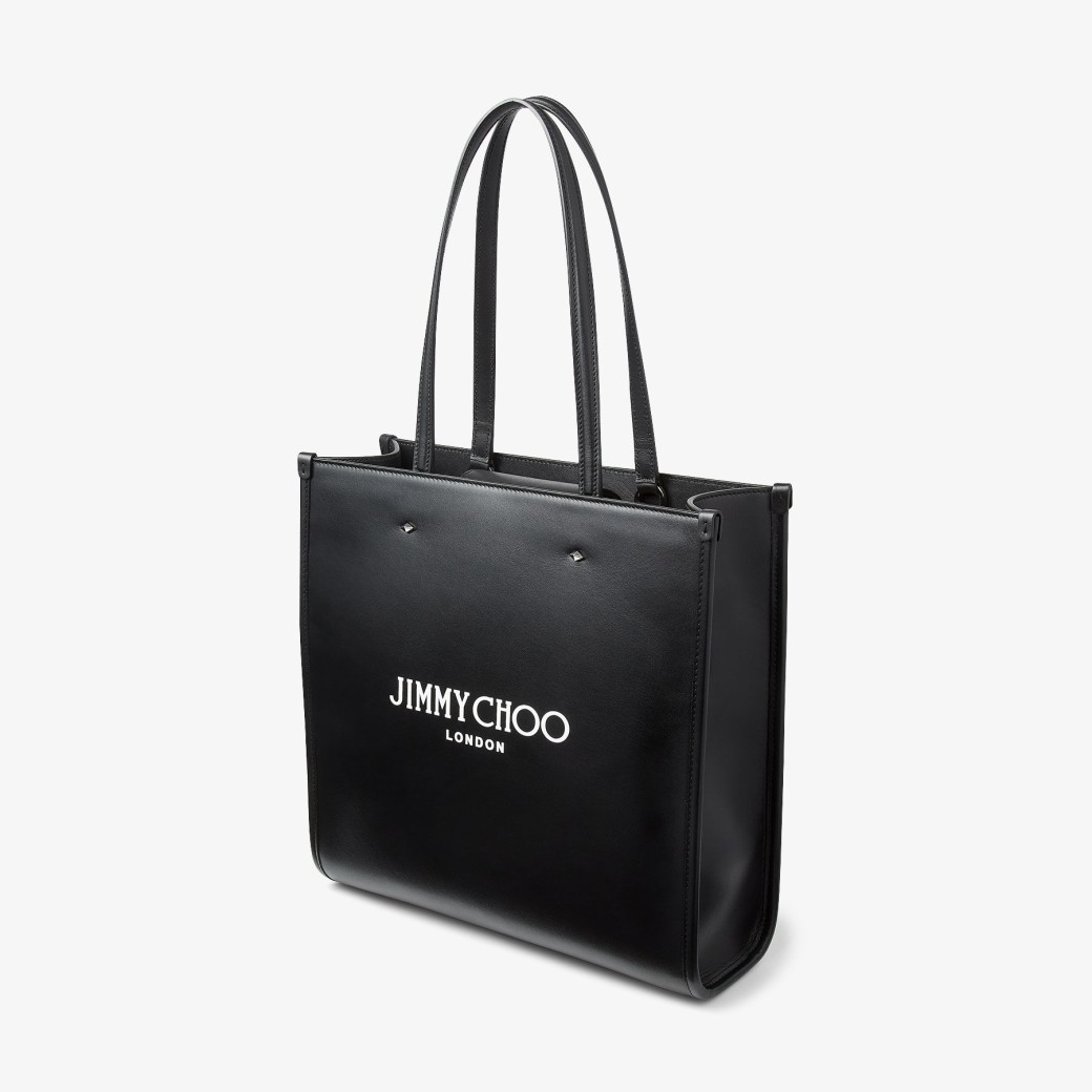 N/S TOTE/M | Black Leather Mini Tote Bag | Summer Collection