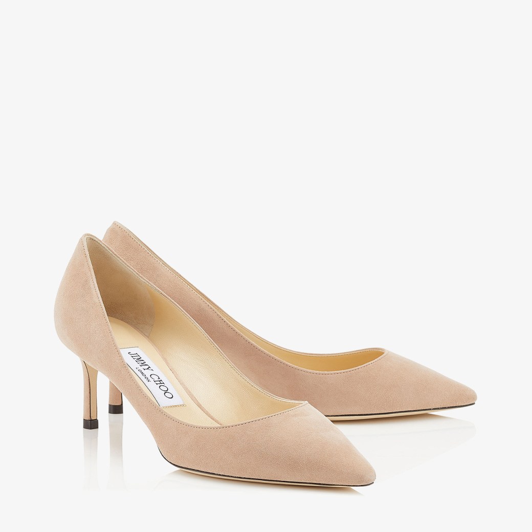 Ballet-Pink Suede Pointed Pumps | ROMY 60 | 24:7 Icons | JIMMY CHOO CA