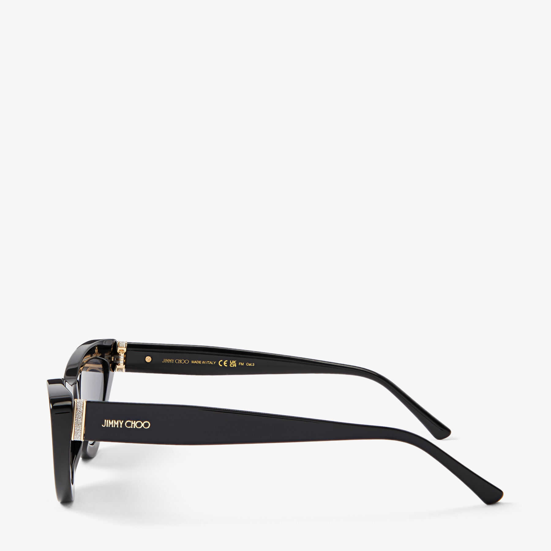 Black Cat Eye Sunglasses with Glitter ADDY S Spring Summer 2023