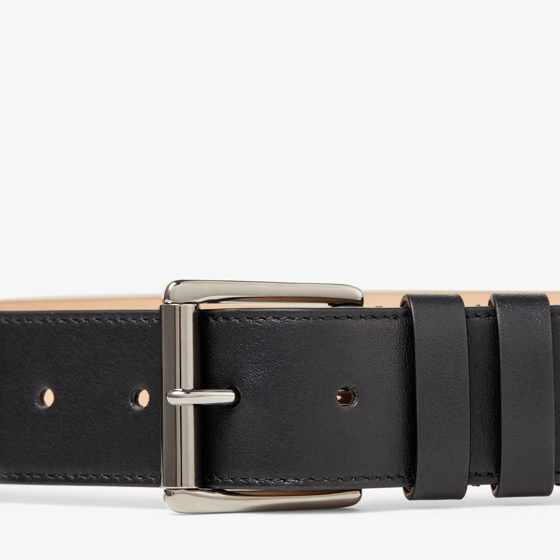 ARCHER Black and Gunmetal Calf Leather Belt with Degrade Stars Winter 2022 collection JIMMY CHOO