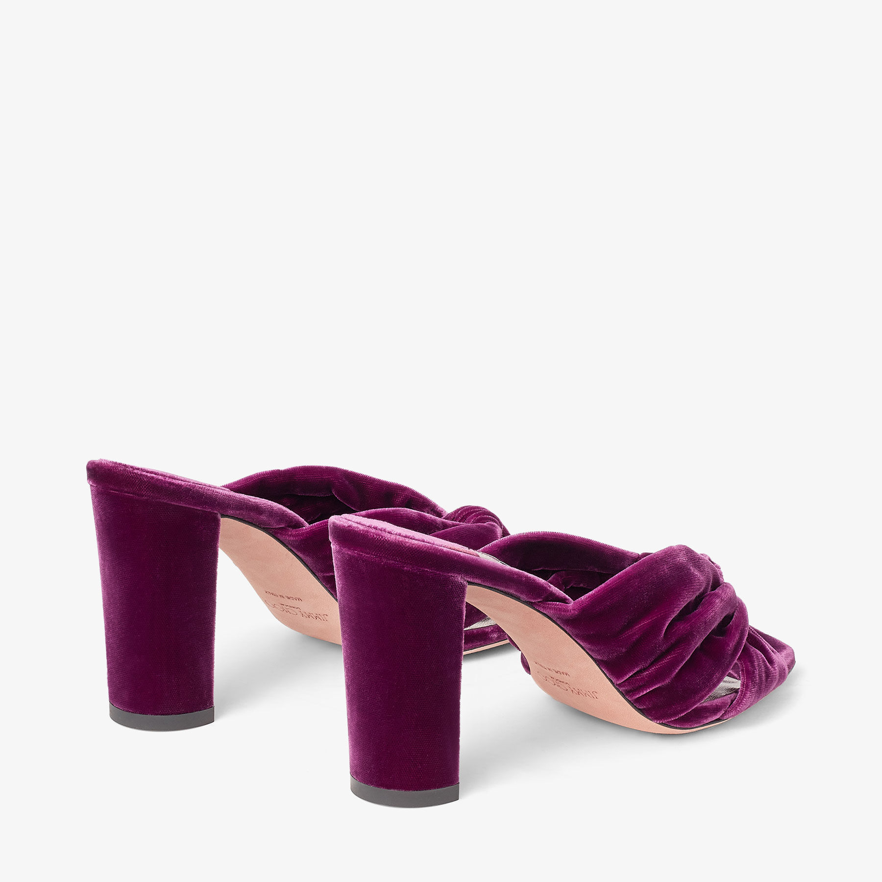Velvet heeled mules 2025