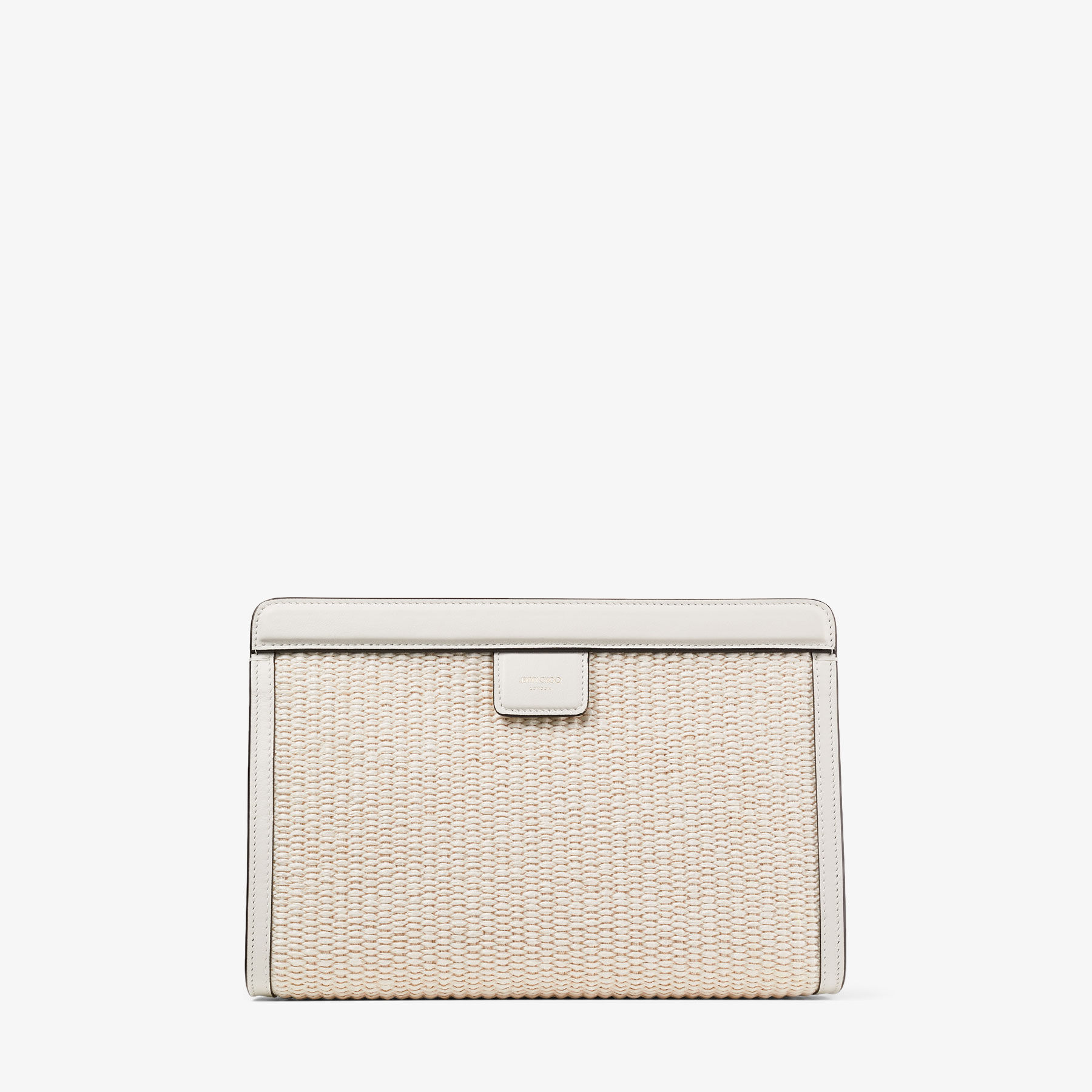 Avenue Pouch Off White Raffia Embroidered Pouch JIMMY CHOO UK