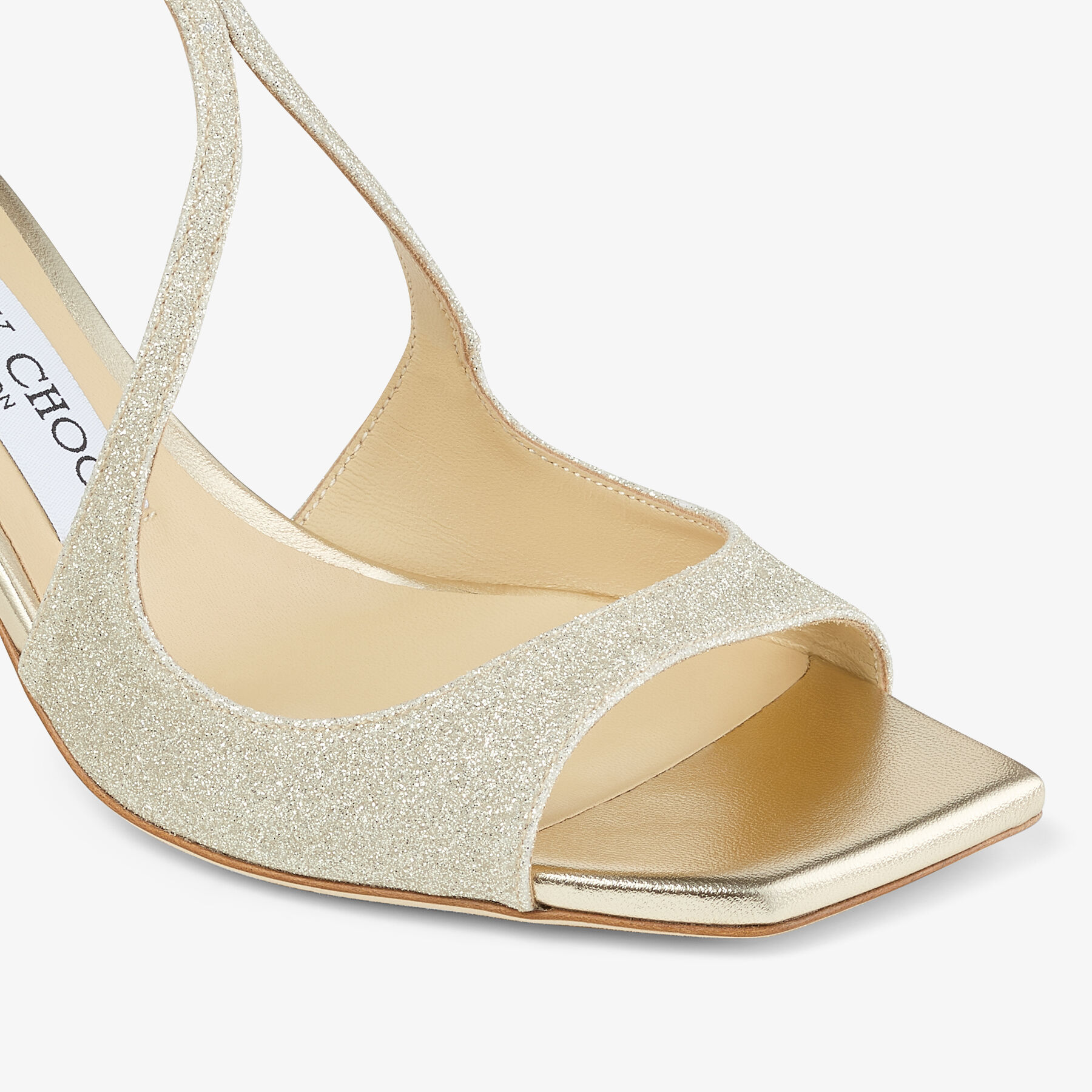 Azia 75 Platinum Ice Glitter Sandals JIMMY CHOO UK