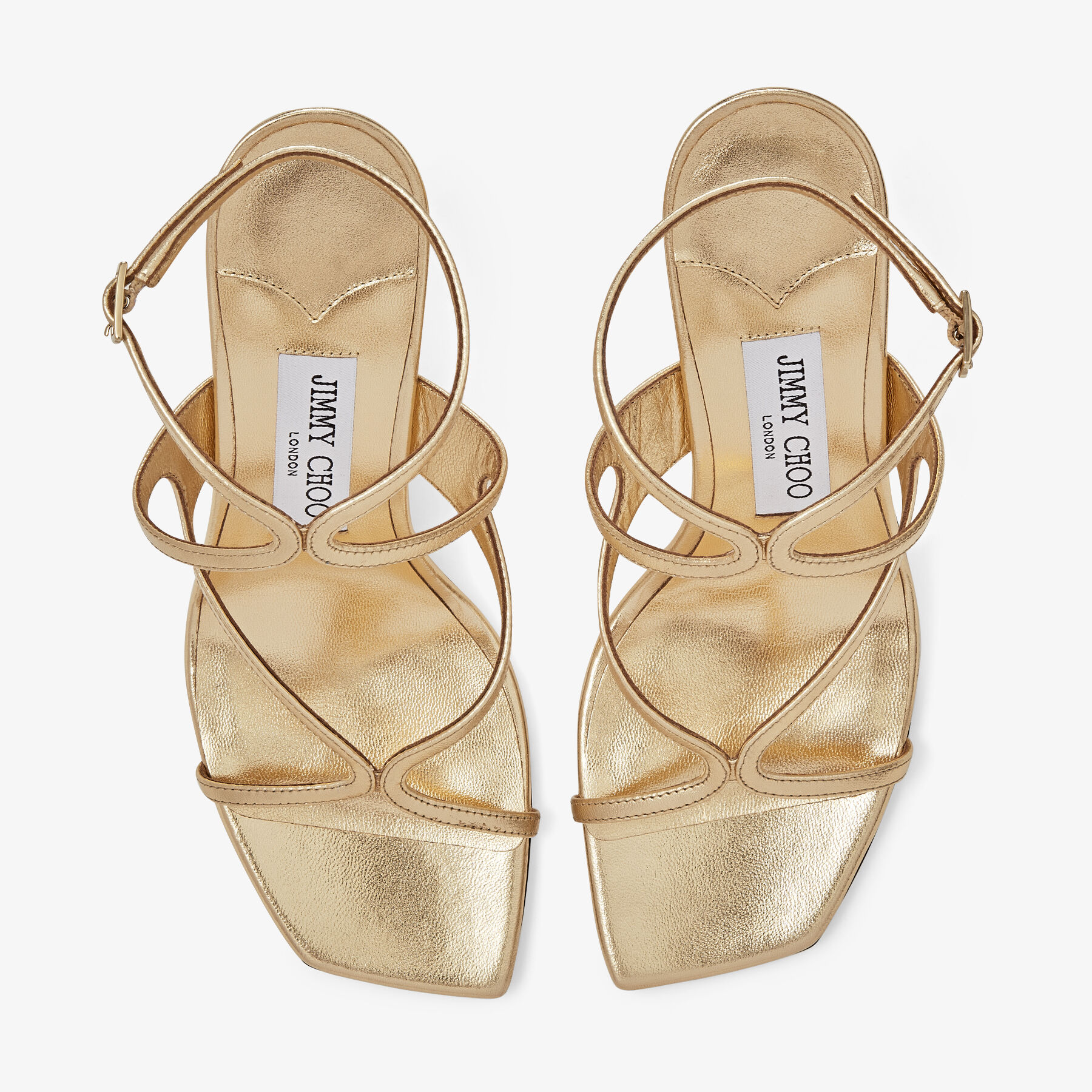 Azie 85 Gold Metallic Nappa Leather Sandals JIMMY CHOO