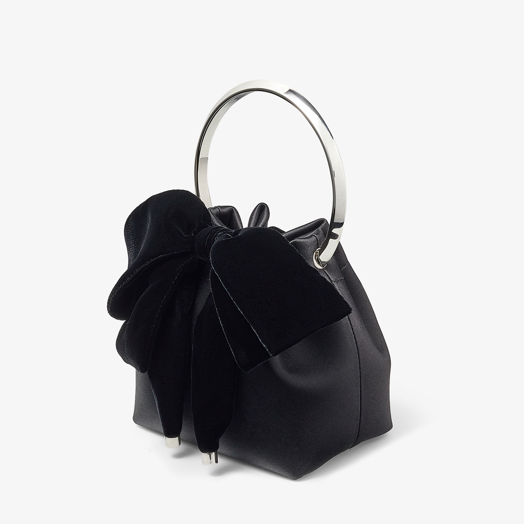 Velvet bow detail bucket bag top