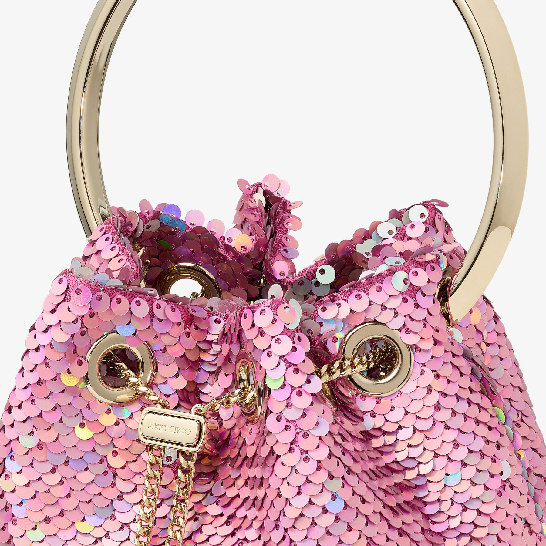 Bon Bon Pink Mix Sequin Fabric Bag JIMMY CHOO UK