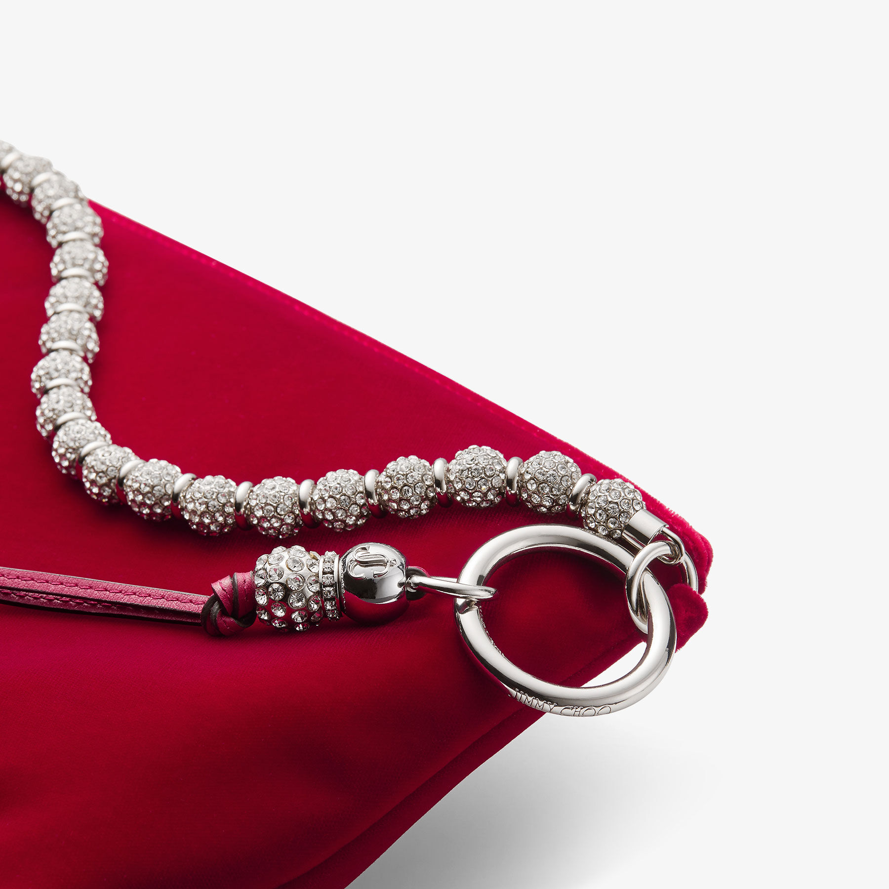 Callie Ruby Red Velvet Clutch Bag JIMMY CHOO
