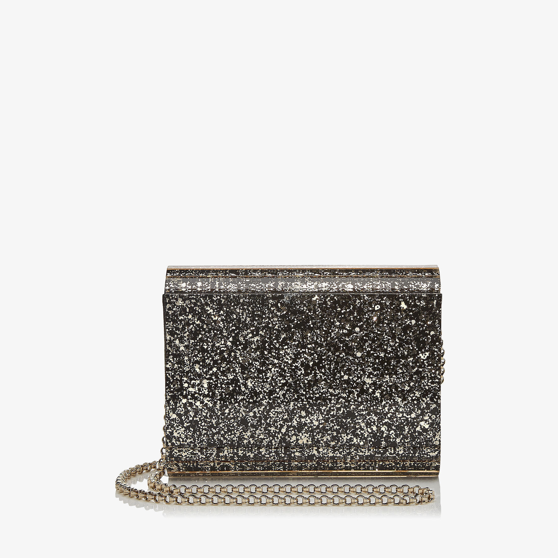 Gold Mix Coarse Glitter Acrylic Clutch Bag CANDY Autumn Winter