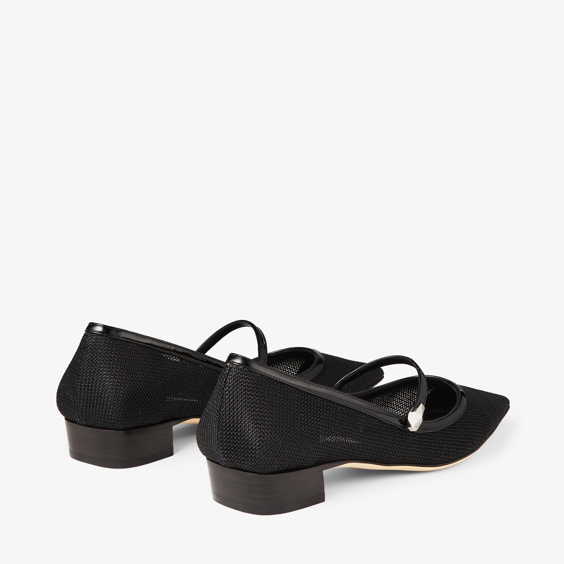 Jimmy choo black flats hot sale