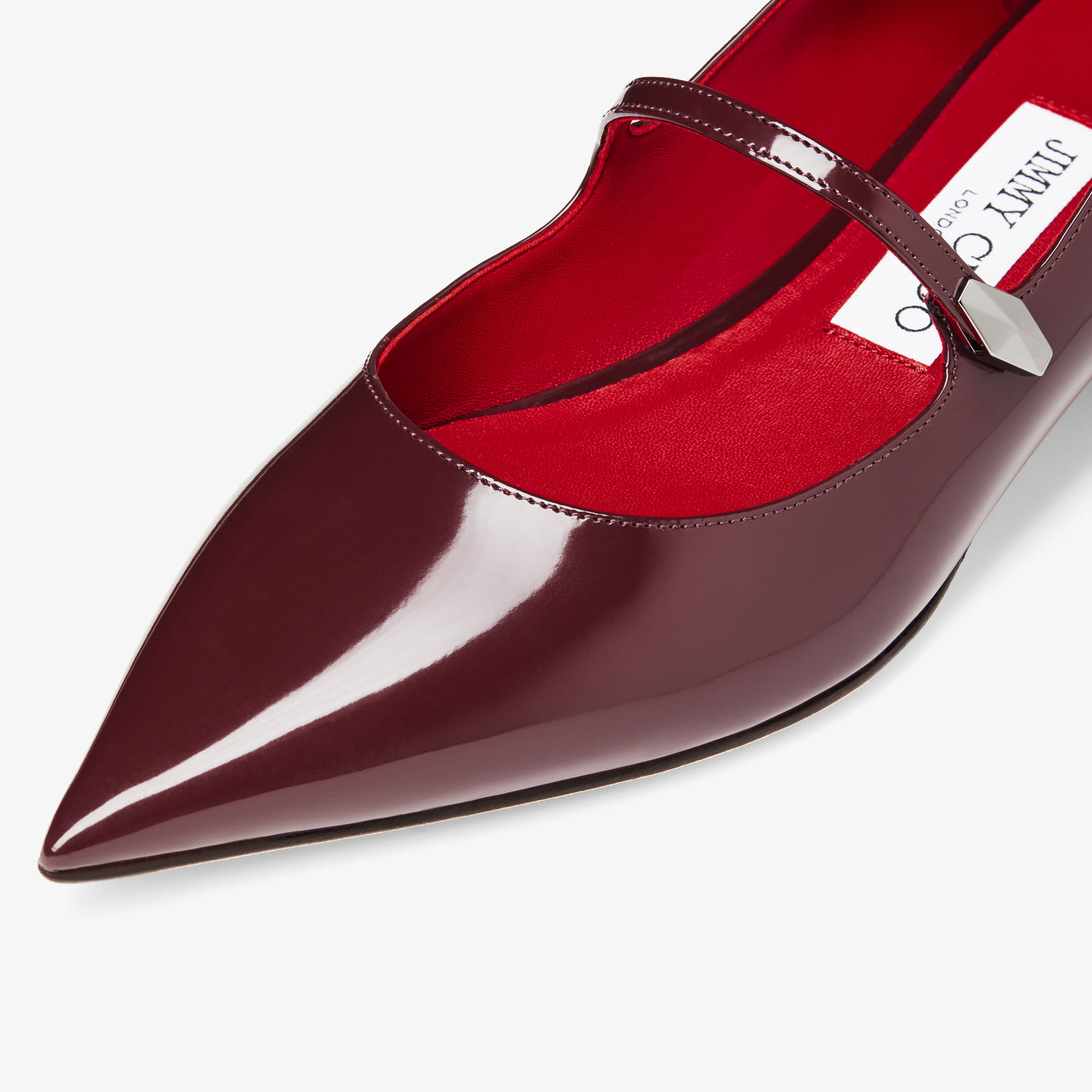 Carolyn Garnet Red Brushed Leather Flats JIMMY CHOO