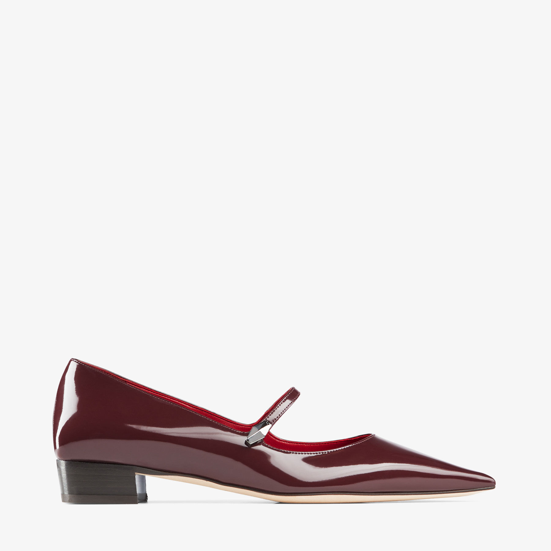Carolyn Garnet Red Brushed Leather Flats JIMMY CHOO