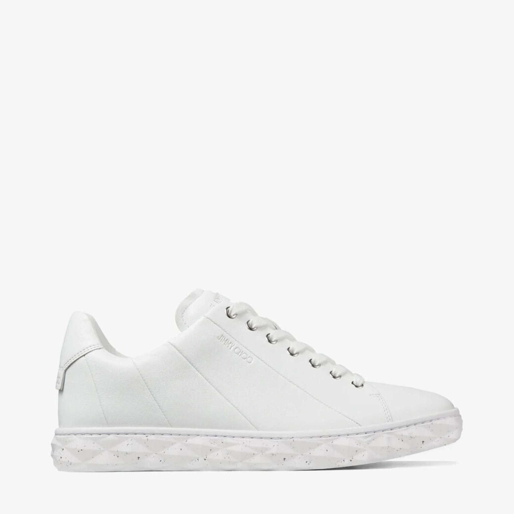 DIAMOND LIGHT F White Nappa Leather Low Top Trainers with Flecked Sole Summer Collection JIMMY CHOO