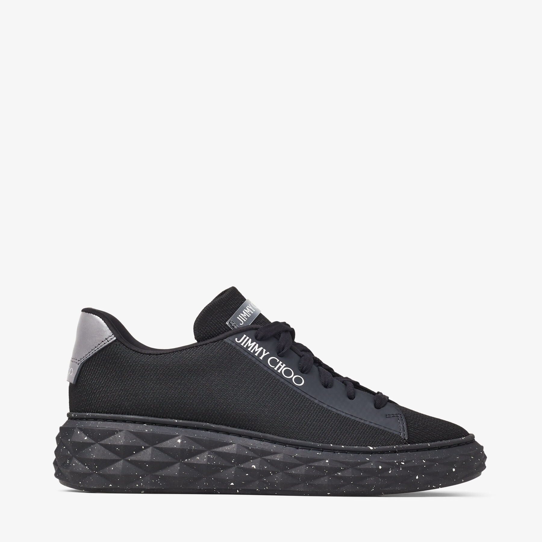 DIAMOND LIGHT MAXI F Black Knit Low Top Trainers with Platform Sole Spring 2023 collection JIMMY CHOO