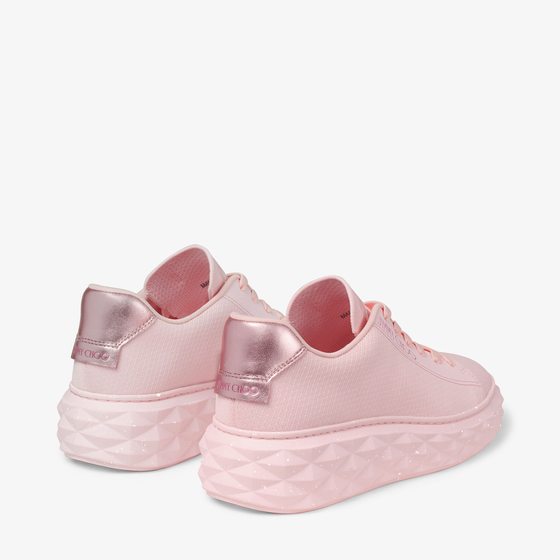 DIAMOND LIGHT MAXI F Powder Pink Knit Low Top Trainers with Platform Sole Spring 2023 collection JIMMY CHOO