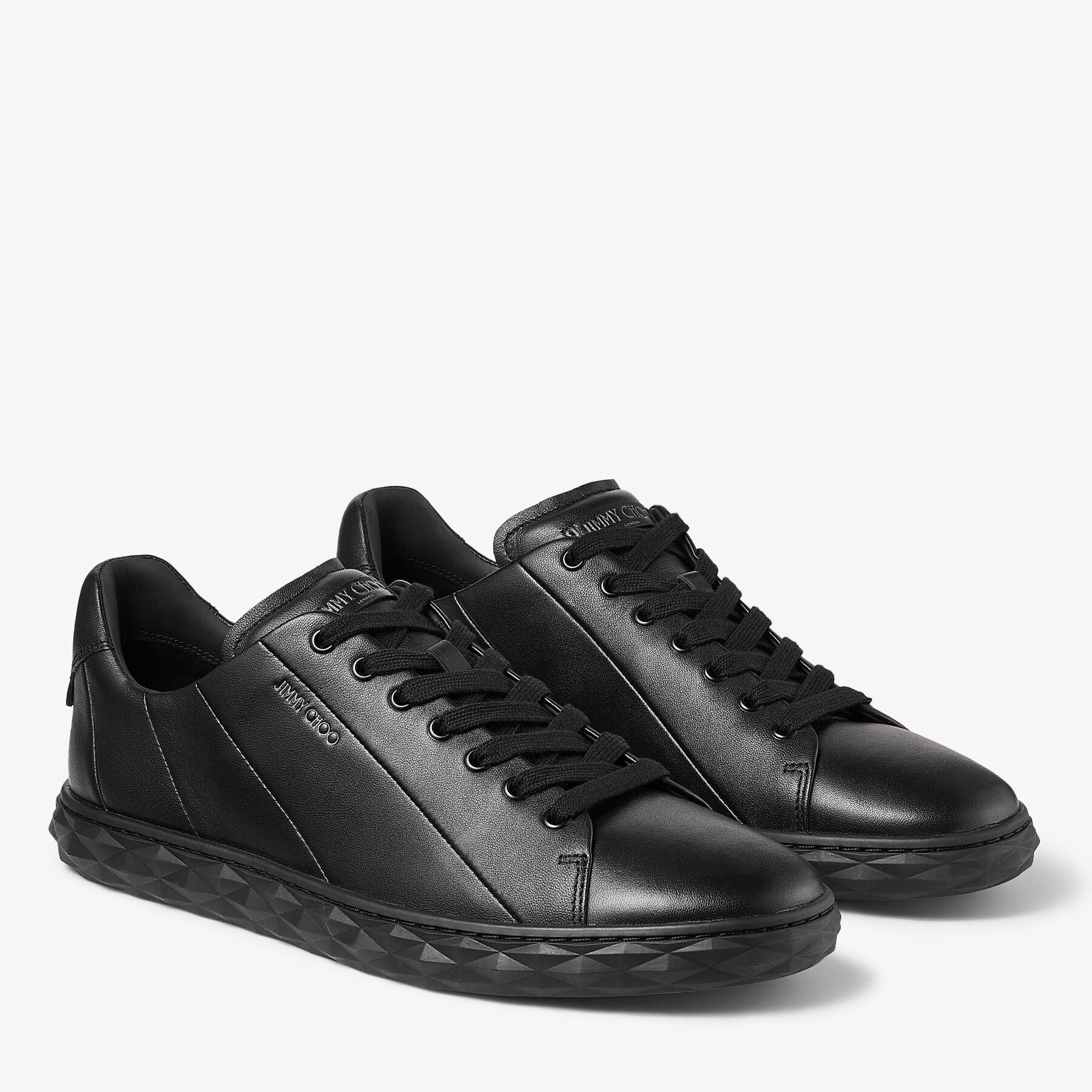 Diamond Light Black Nappa Leather Trainers JIMMY CHOO UK