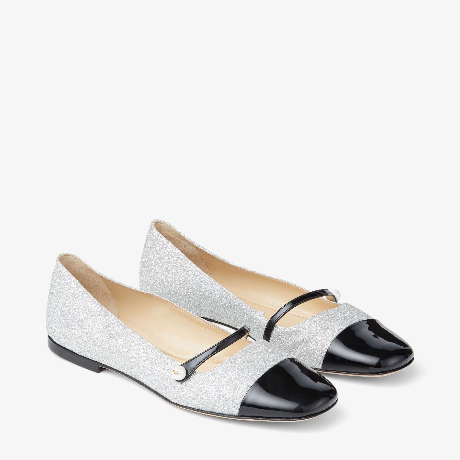 Silver open outlet toe flats