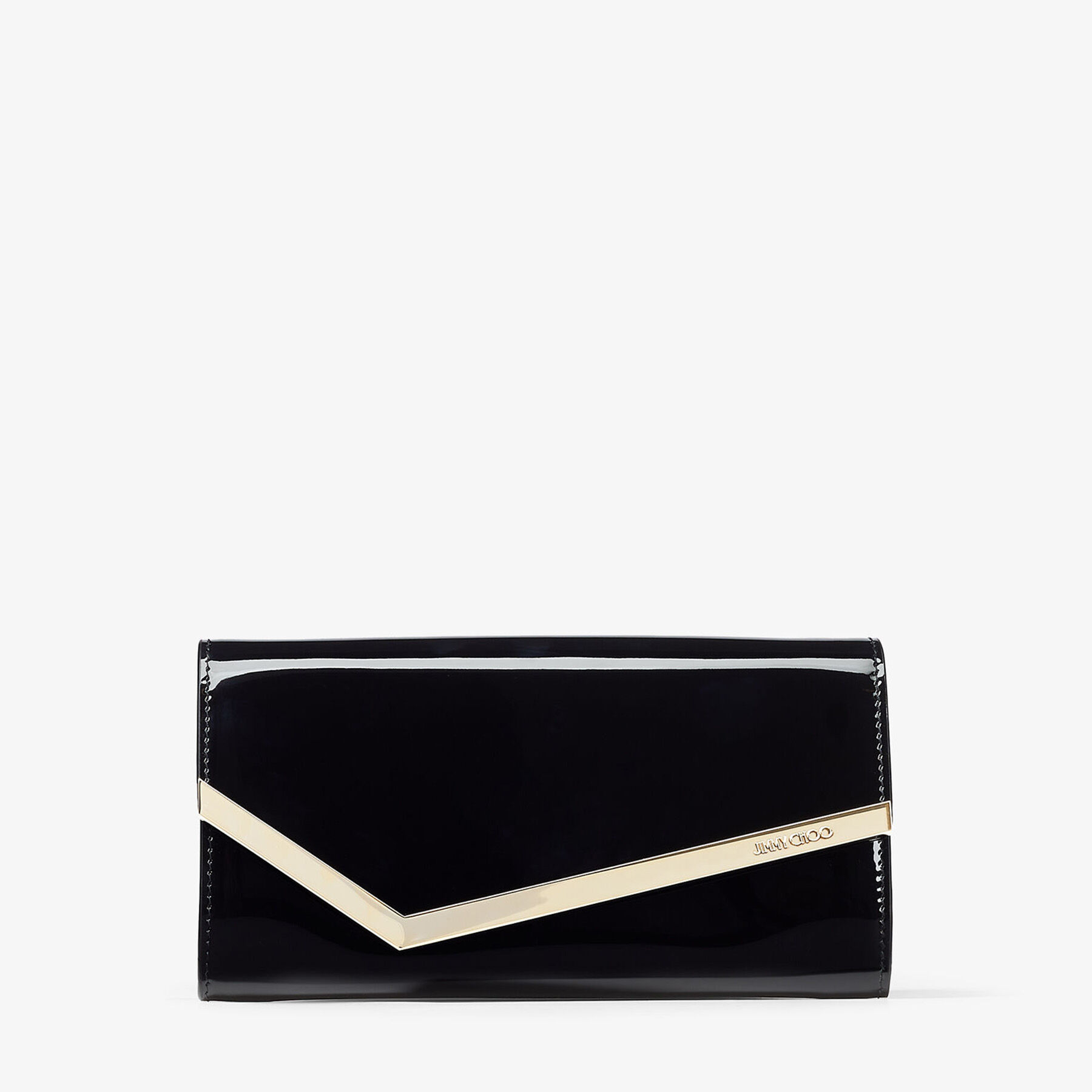 EMMIE Black Patent Leather Clutch Bag Winter 2022 collection