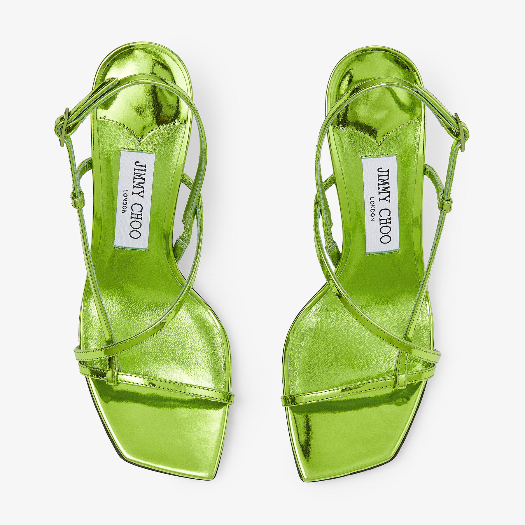 Etana 80 Matcha Metallic Leather Sandals JIMMY CHOO