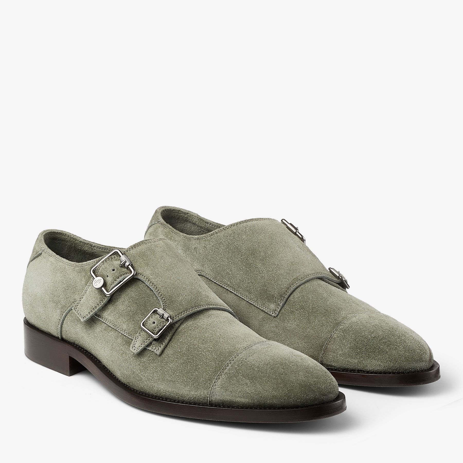 Suede double monk strap sale shoes