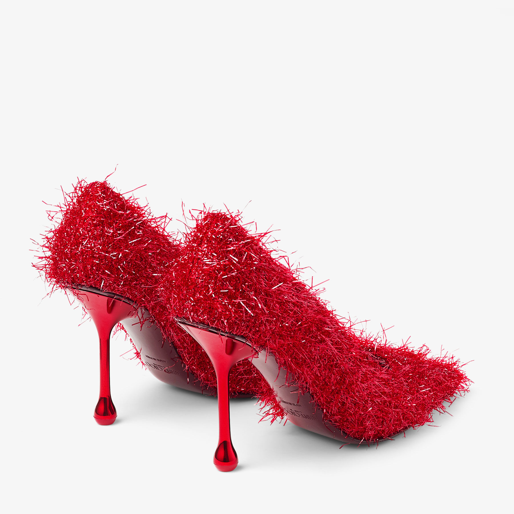 Ixia 95 Ruby Red Tinsel Pumps JIMMY CHOO