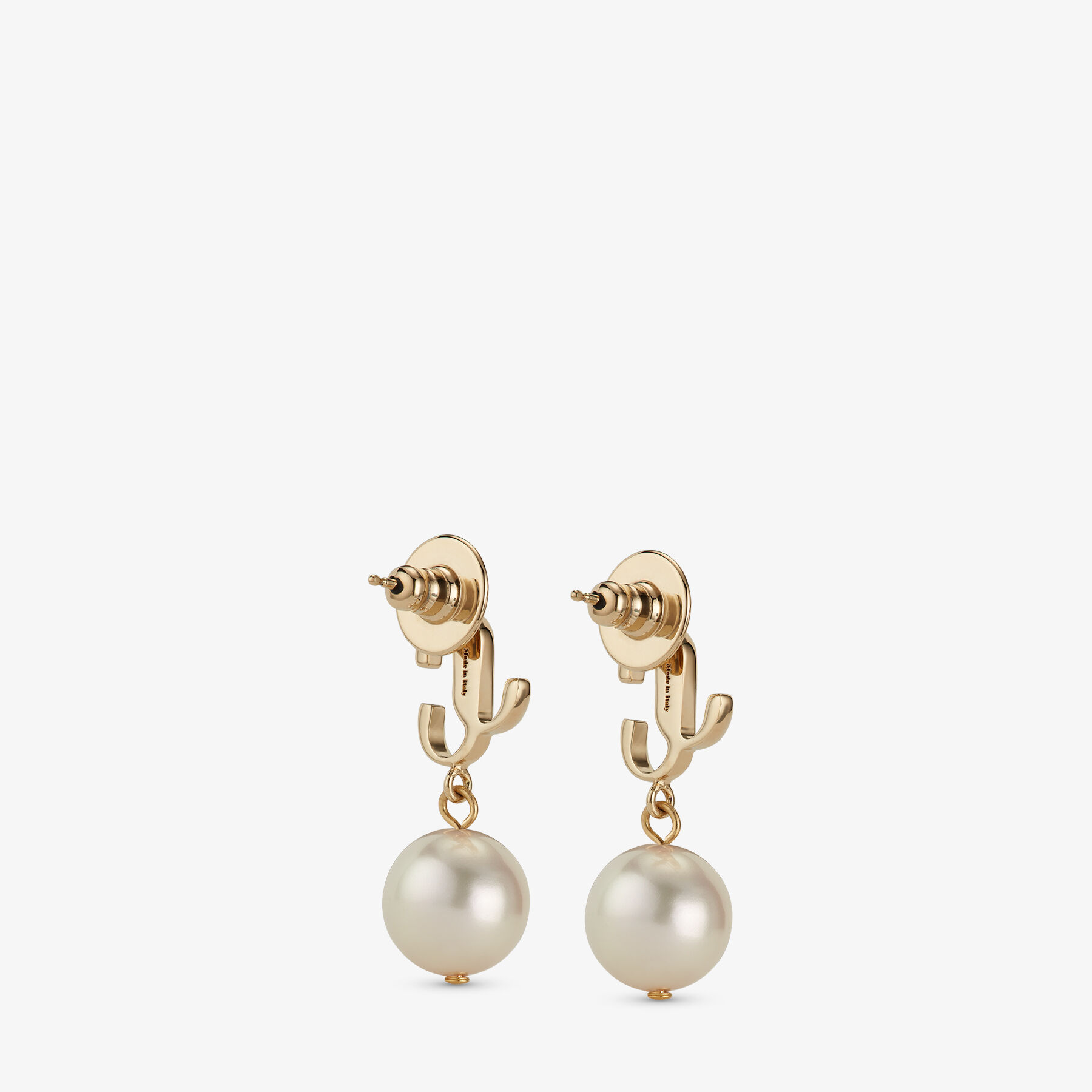 Gold Finish Metal JC Pearl Stud Earrings JC Pearl Studs