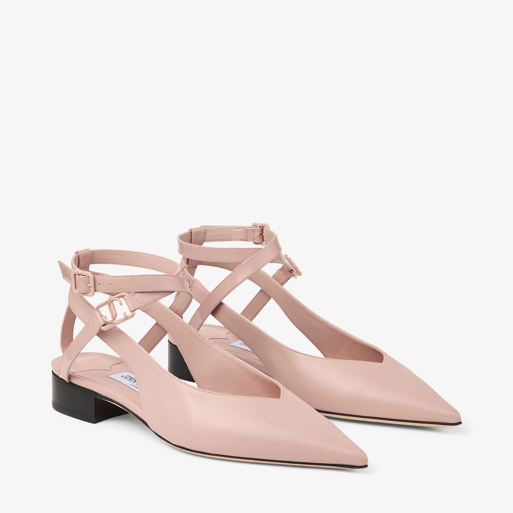 Jimmy choo pink flats sales