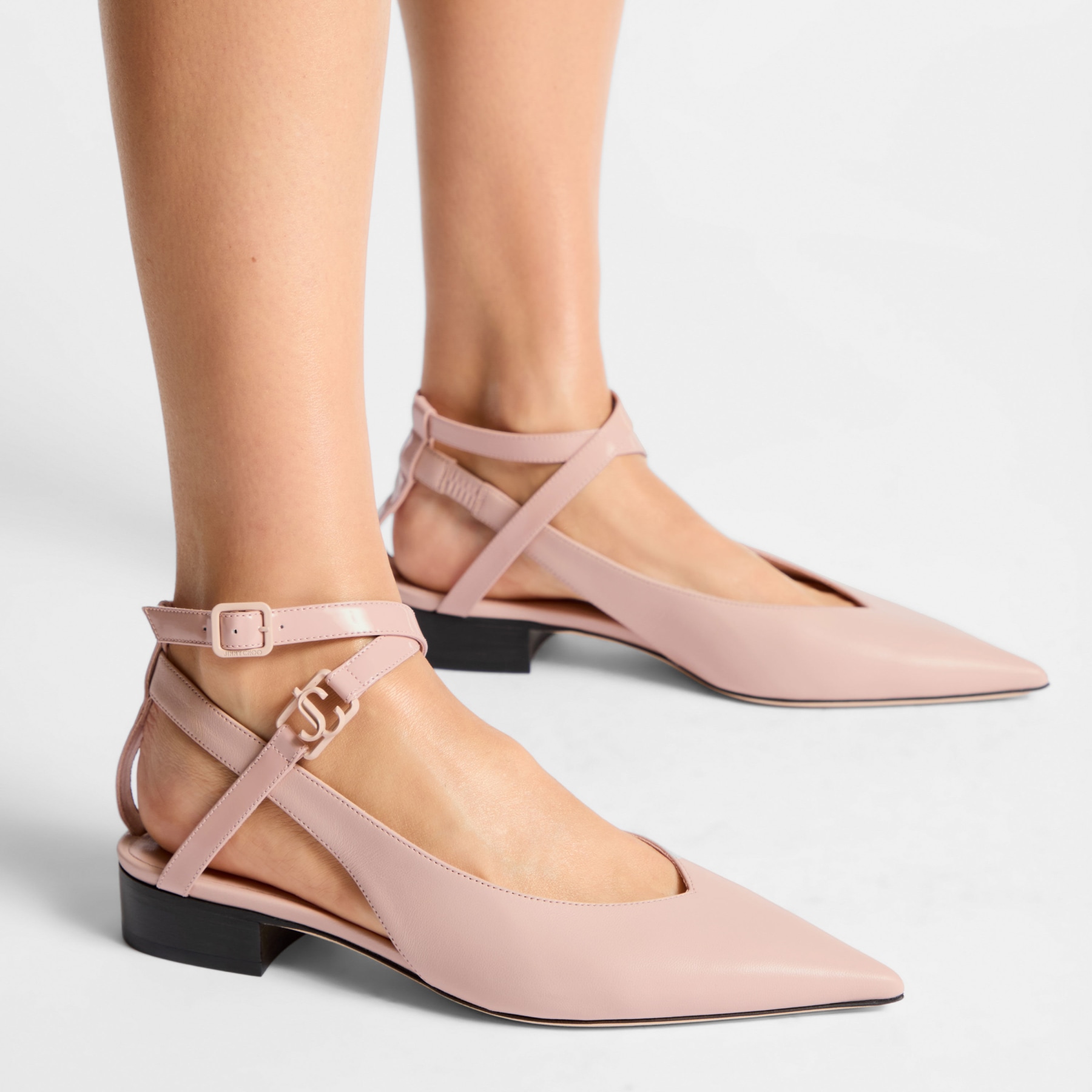 Jimmy choo pink flats sales