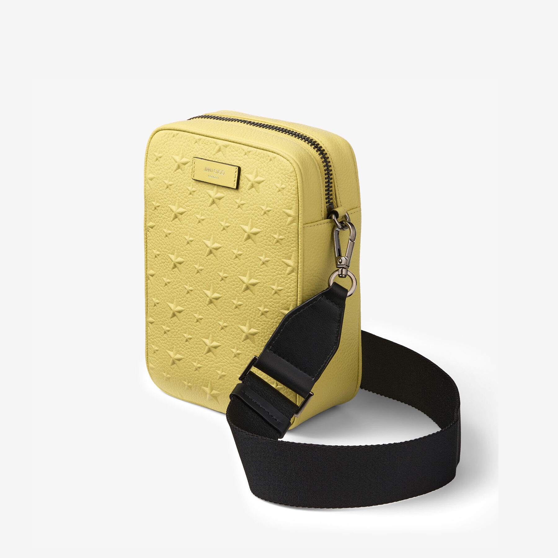 Kimi Camera Yellow Embossed Leather Cross Body JIMMY CHOO