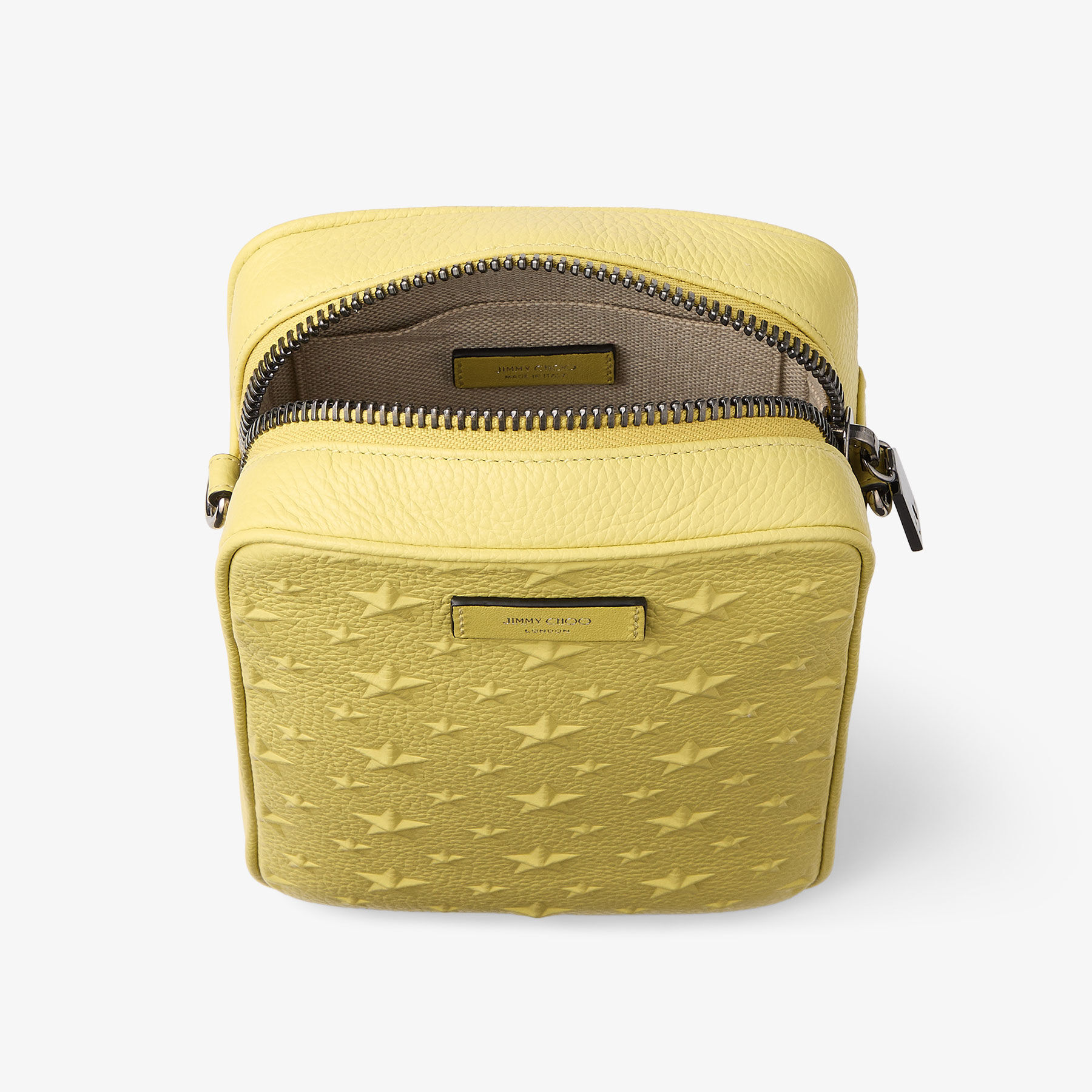 Kimi Camera Yellow Embossed Leather Cross Body JIMMY CHOO