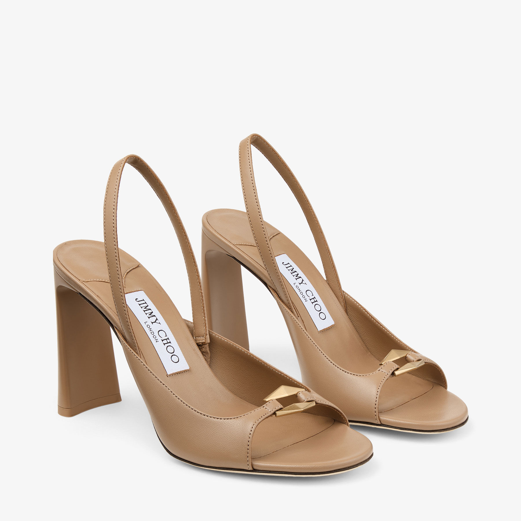 Lev 95 Biscuit Gold Nappa Leather Sandals JIMMY CHOO UK