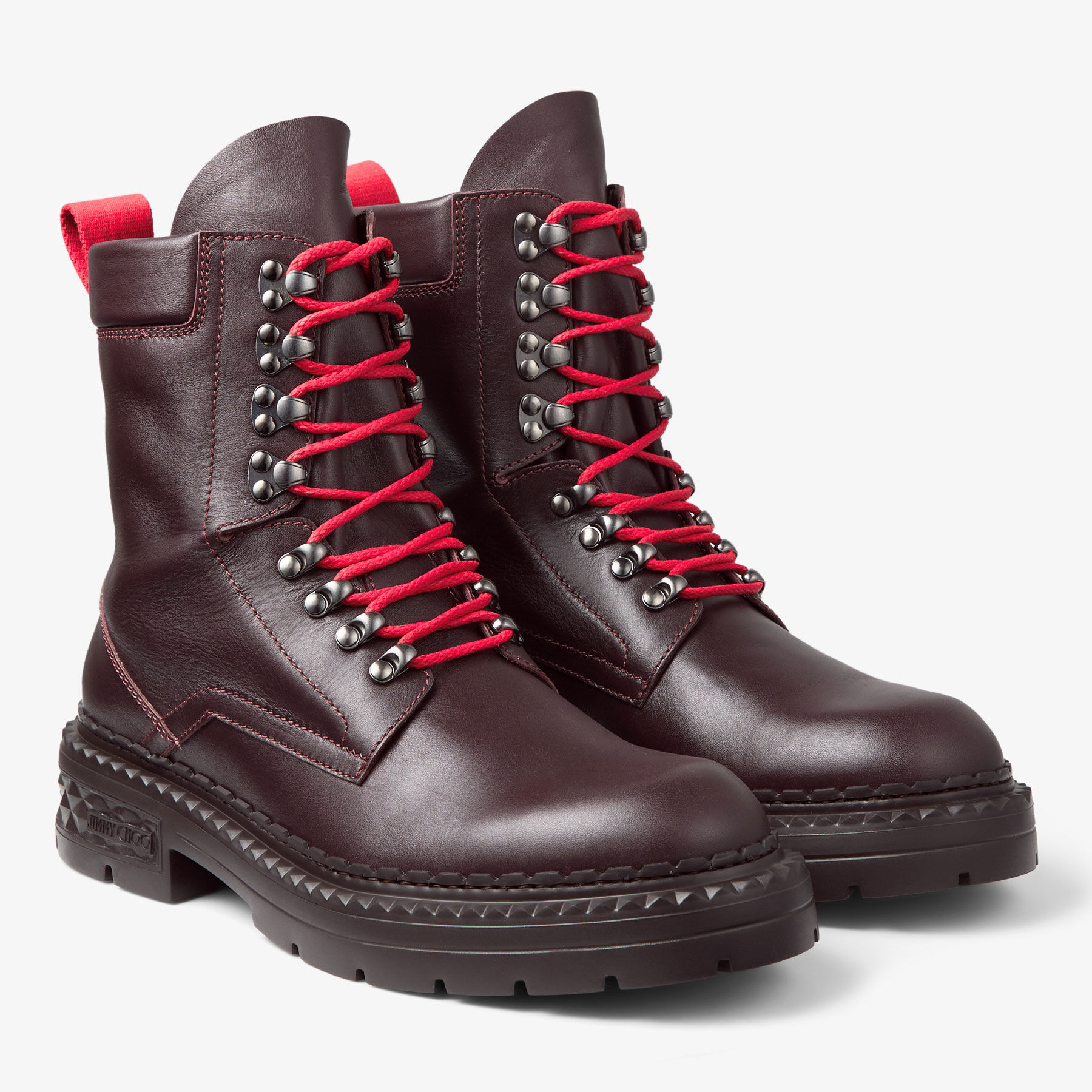 Marlow Combat Boot Oxblood Calf Leather Boot JIMMY CHOO