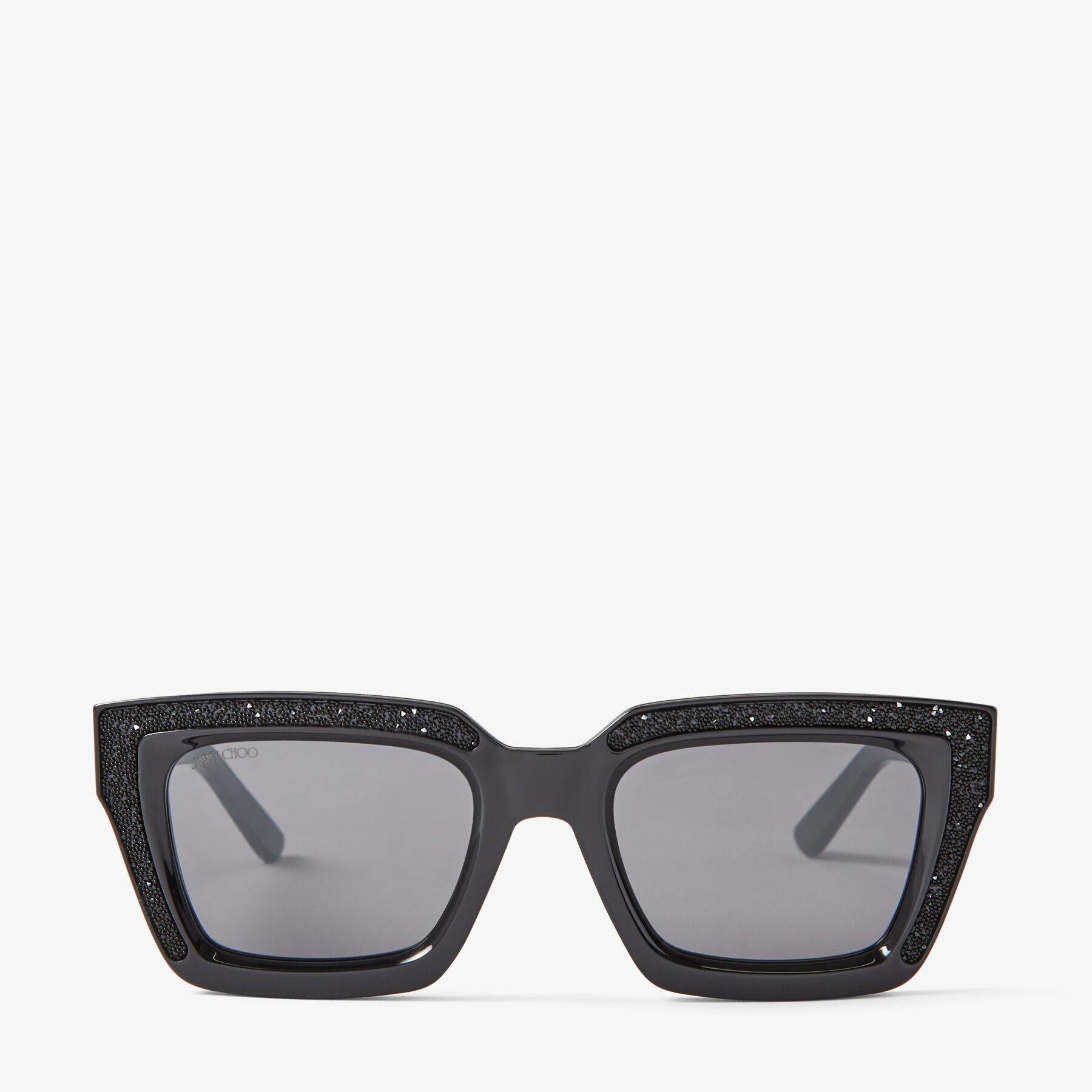 Black Square Frame Sunglasses with Swarovski Crystals MEGS S