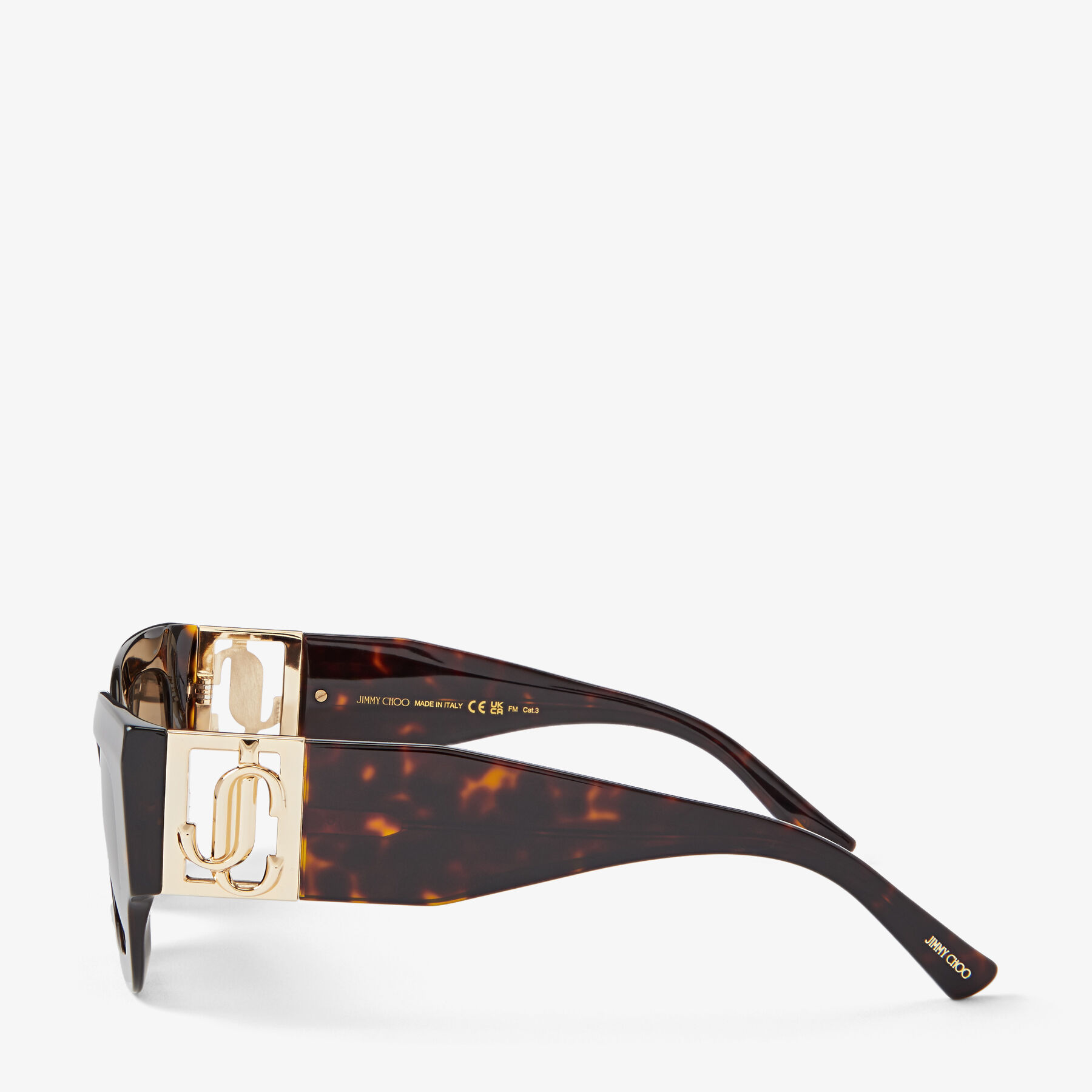 Brown Havana Square Frame Sunglasses with JC Emblem NENA S
