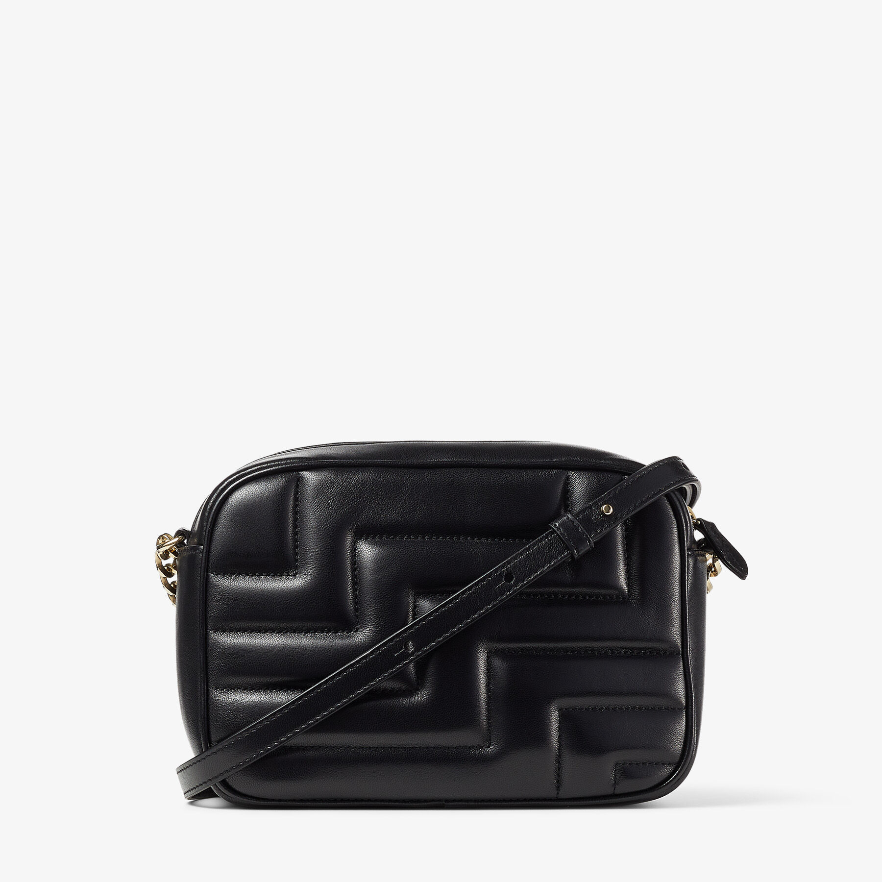 Black quilted online camera bag